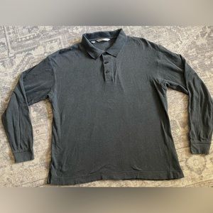 Cutter & Buck Mens Medium Gray Long Sleeve Polo Shirt